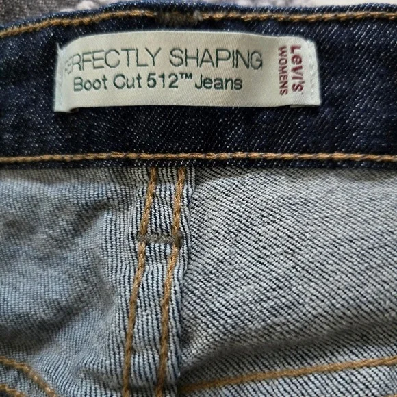 Levis 512 Perfectly Shaping Bootcut Jeans Womens 20W Medium Dark Wash Blue Denim - Picture 6 of 8